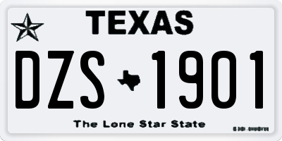 TX license plate DZS1901
