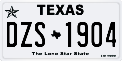 TX license plate DZS1904