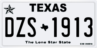 TX license plate DZS1913