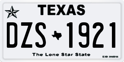 TX license plate DZS1921