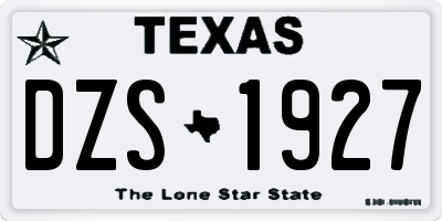 TX license plate DZS1927