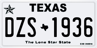 TX license plate DZS1936