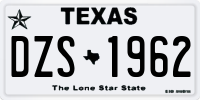 TX license plate DZS1962