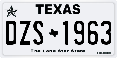 TX license plate DZS1963