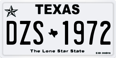 TX license plate DZS1972
