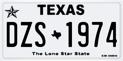 TX license plate DZS1974