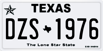 TX license plate DZS1976