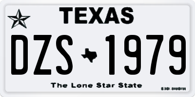 TX license plate DZS1979