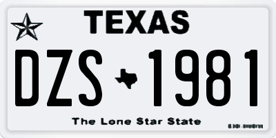 TX license plate DZS1981