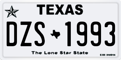 TX license plate DZS1993