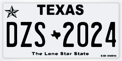 TX license plate DZS2024