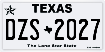 TX license plate DZS2027
