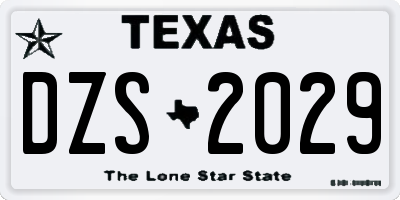 TX license plate DZS2029