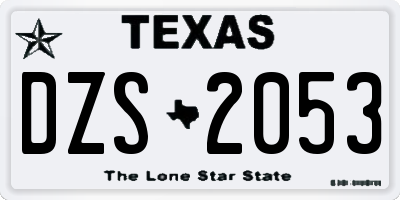 TX license plate DZS2053