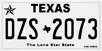TX license plate DZS2073