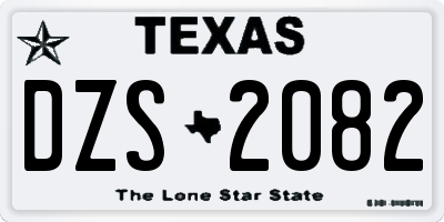 TX license plate DZS2082