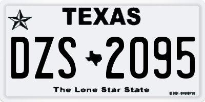 TX license plate DZS2095