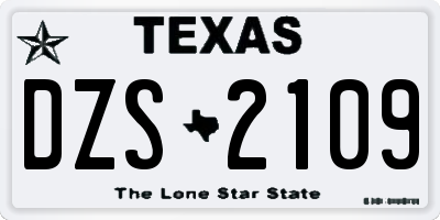 TX license plate DZS2109