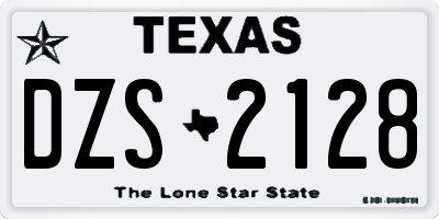 TX license plate DZS2128