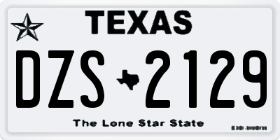 TX license plate DZS2129