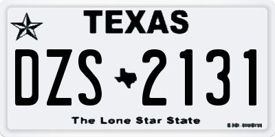 TX license plate DZS2131