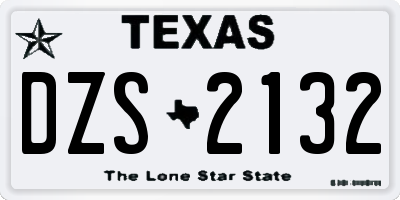 TX license plate DZS2132