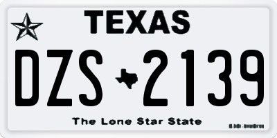 TX license plate DZS2139
