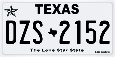 TX license plate DZS2152