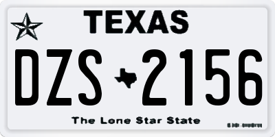 TX license plate DZS2156