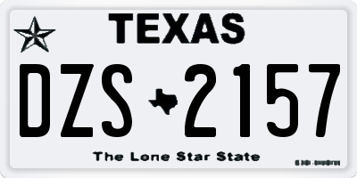 TX license plate DZS2157