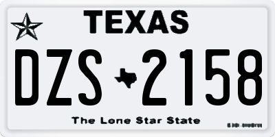 TX license plate DZS2158