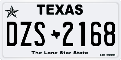 TX license plate DZS2168