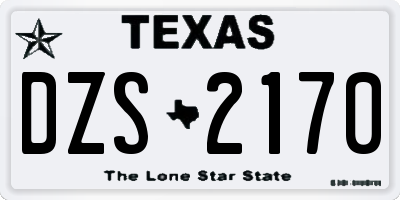 TX license plate DZS2170