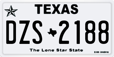 TX license plate DZS2188