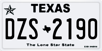 TX license plate DZS2190