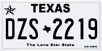 TX license plate DZS2219