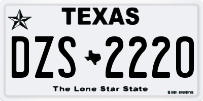 TX license plate DZS2220