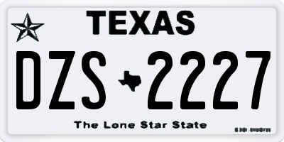 TX license plate DZS2227