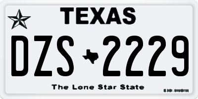 TX license plate DZS2229