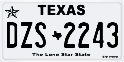 TX license plate DZS2243