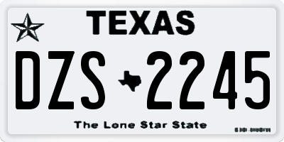 TX license plate DZS2245