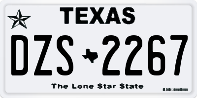 TX license plate DZS2267