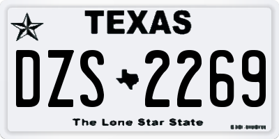 TX license plate DZS2269