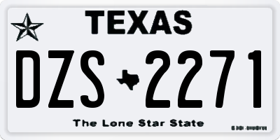 TX license plate DZS2271