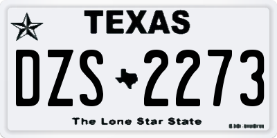 TX license plate DZS2273