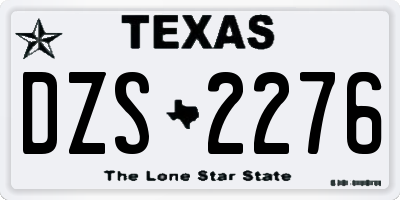 TX license plate DZS2276