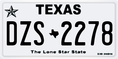 TX license plate DZS2278