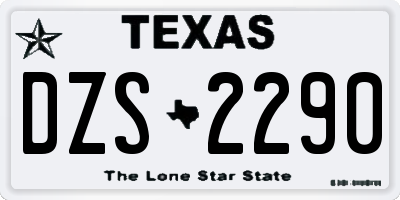 TX license plate DZS2290