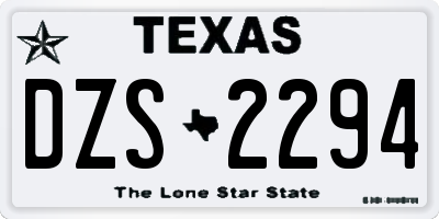 TX license plate DZS2294