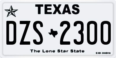 TX license plate DZS2300